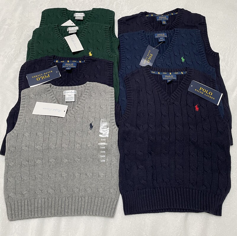 Authentic Domestic In-Stock Poloralph Lauren Children's Clothing Boys' Knitted Vest Cable Knit Vest Authentic Domestic In-Stock Poloralph Lauren Children's Clothing Boys' Knitted Vest Cable Knit Vest