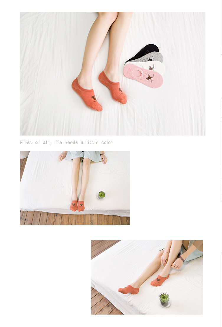 [5 đôi] nam và nữ vớ vớ cotton vớ vớ vô hình mùa hè tất nữ vớ vớ vớ vớ vớ khử mùi vớ - Bít tất nữ vớ giãn tĩnh mạch