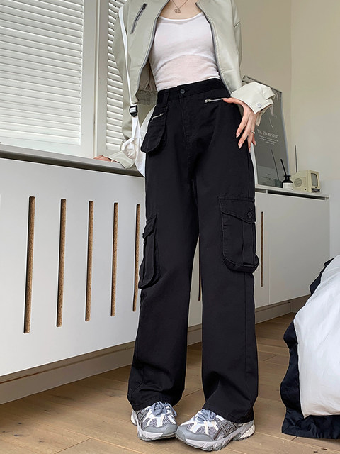 Quick-drying overalls for women plus size fat girls mm pear-shaped body  pants thick legs wide hips drawstring casual wide-leg trousers