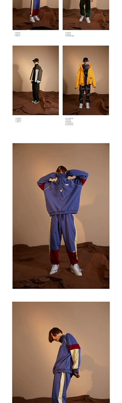 [FLAM cửa hàng trực tuyến chính thức] thương hiệu thủy triều hip-hop thủy triều FYP va chạm màu sắc retro đôi đồng phục thể thao lỏng lẻo