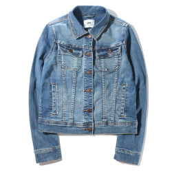 lee women's authentic spring and autumn women's elastic old denim jacket versatile retro short jacket slim plus size women