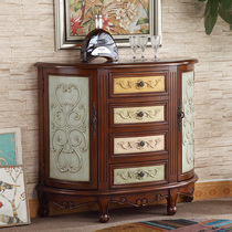 American Countryside Semi-circle Xuan Guan Cabinet Storage Containing Cabinet Hallway End Decorated Cabinet Door Hall Cabinet Wall Side Table Bucket Cabinet