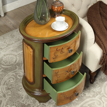 American living room small family type minimalist modern creative side a few simple tea table Nordic sofa corners a few round side cabinets