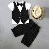 Boy dress small suit 2 Childrens suit Gentleman vest two-piece set 3 baby 5 flower girl suit performance suit 6 years old