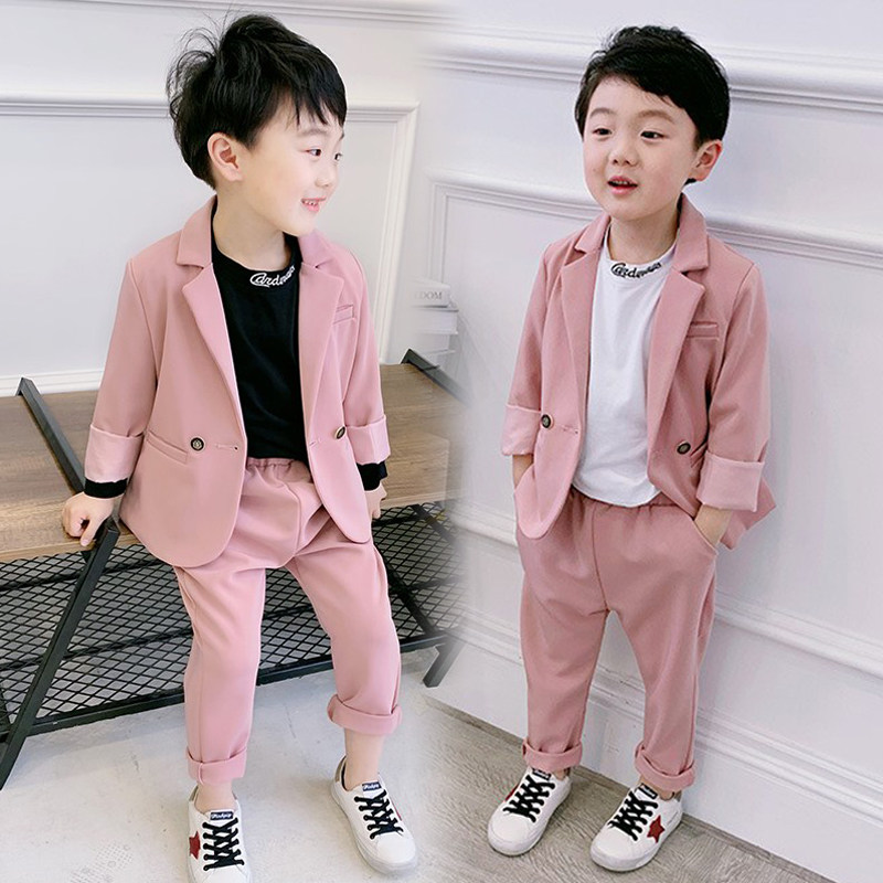Children's suit suit boy British suit two-piece set flower children Korean version of casual gentleman's coat 2020 spring new model