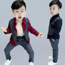 Boy dress small suit 2 Childrens suit 4 Boy vest two-piece set 5 spring and autumn 3 baby flower girl set 7 years old