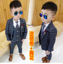 2 Boys dress British plaid small suit 3 Children gentleman vest three-piece set 5 Autumn and winter 4-year-old boy 6 flower girl 7