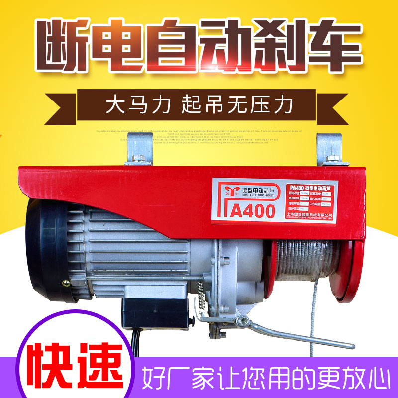 Miniature electric crane 0 5t 1 ton 220v Furnishing small hanging machine small wire rope Lifting lifter Home