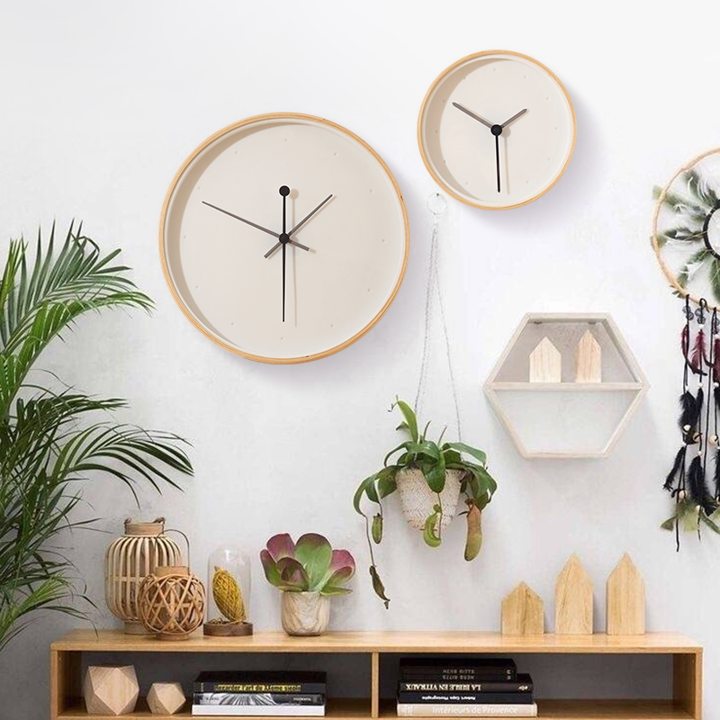 Brief Nordic round hanging clock Living room mute watch Creativity Quartz Clock Hang Watch Modern Sun Card Movement Sweep Seconds