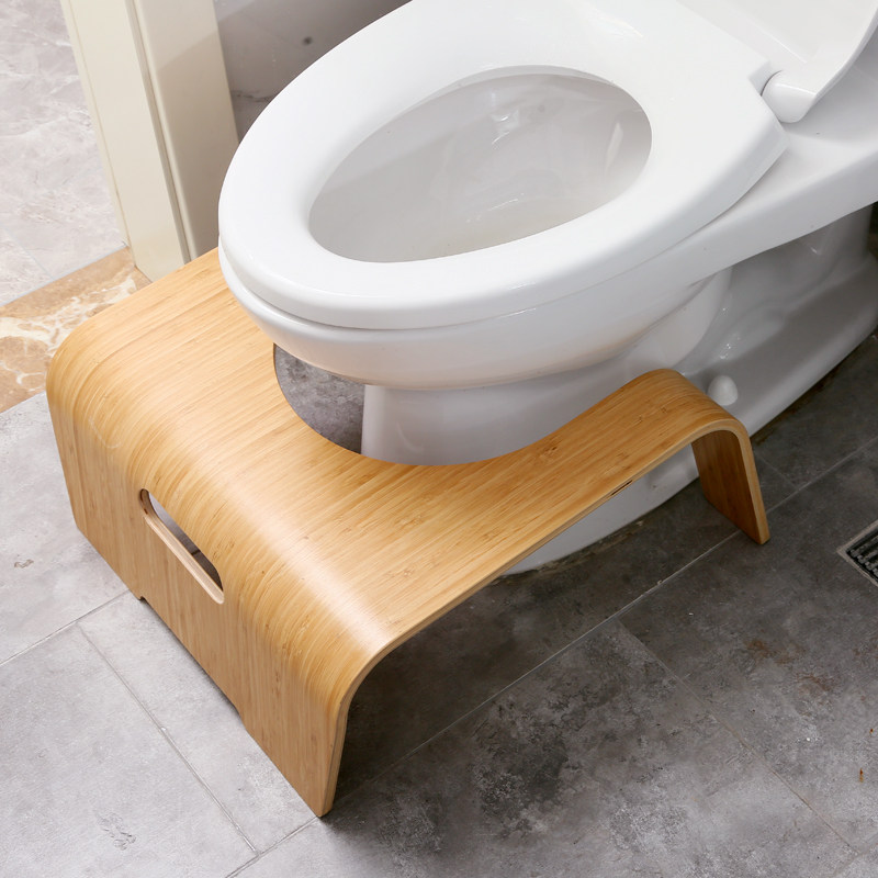 Solid wood Toilet Stool Feet Nordic Minimalist Home Children Squat Sitting Stool Simple Bathroom Stool Adult Cushion Foot Chair