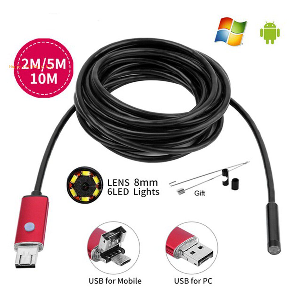 8mm 8mm Lens USB Endoscope Android Phone Camera Borescope 2in1