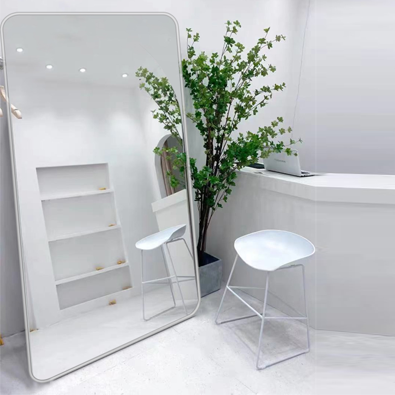 Full Body Mirror Rounded Corner Clothing Shop Full Body Mirror Image Slim Beauty Net Red Mirror Whole-body Mirror Home Light Extravagant Photo Live