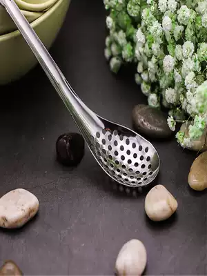 Stainless steel colander capsule Colander Fish egg sauce colander colander hot pot small colander fish pepper small spoon molecular caviar spoon
