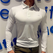 Quick-drying tights Fitness T-shirt mens long-sleeved sleeve slim fit casual running sports polo shirt Personal trainer work clothes