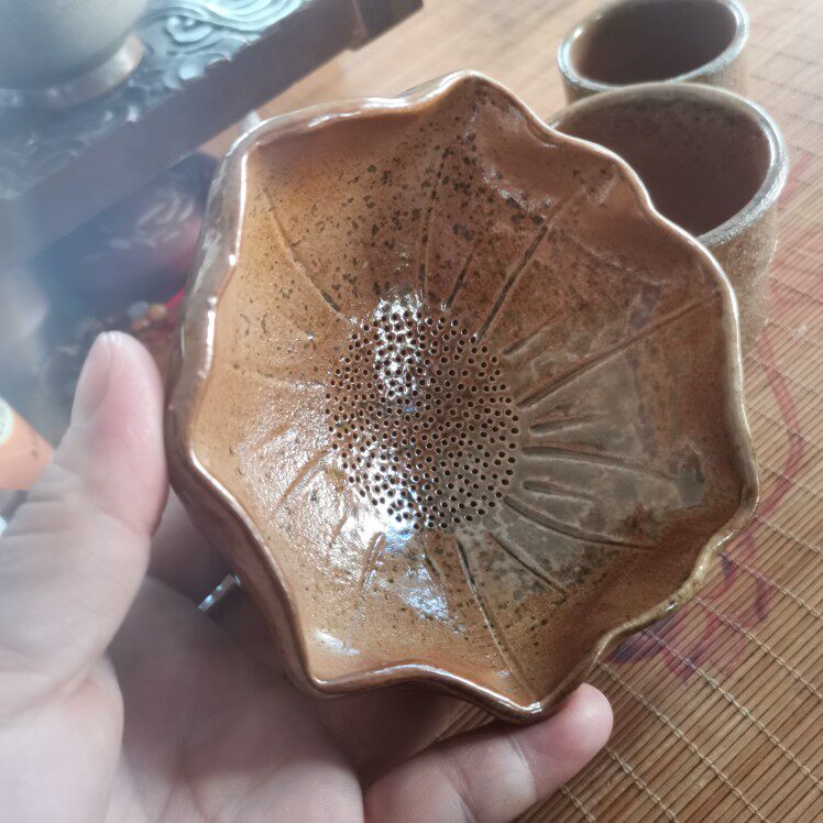 Chai Fever Purple Pottery Tea Leak Tea Filter Construction Water Purple Pottery Tea Leaking Firewood Burning Lotus Tea Leaking Lotus Leaf Tea Drain All Handmade-Taobao