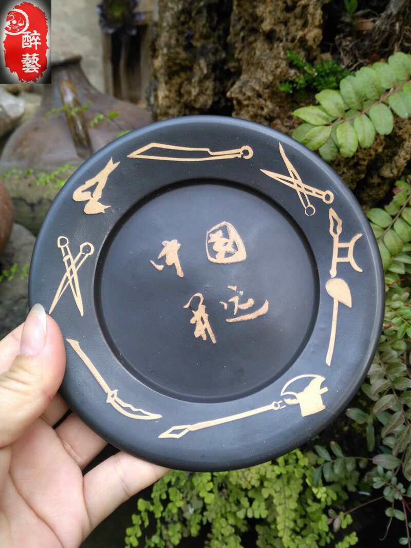 Yunnan Jianshui Purple Pottery Old Pottery Old Pottery Old Factory Small Tray Open Afar Martial Arts Festival Saucer Cup Cushion Pot Cushion Pot of Pu'er Tea