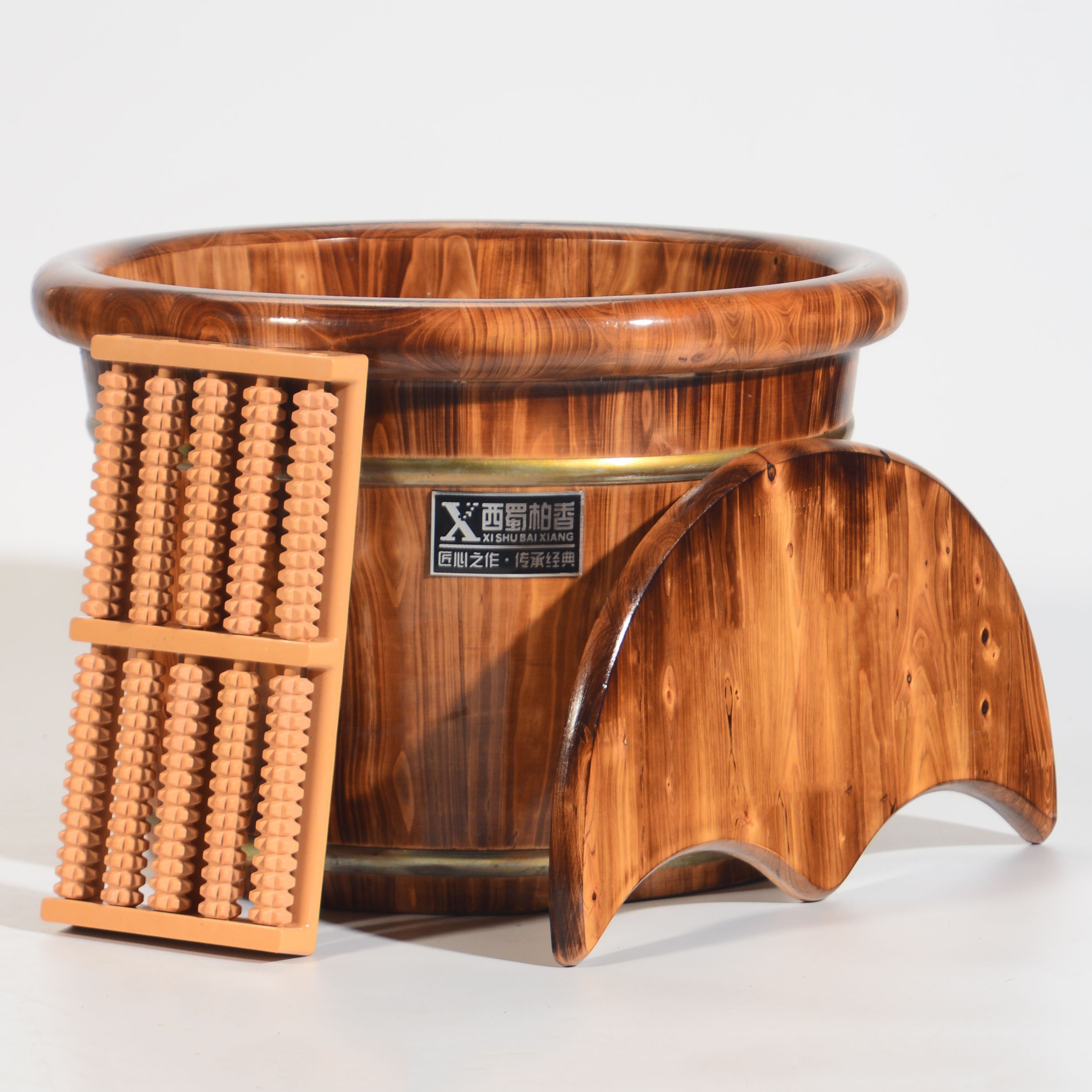 Carbonated Foot Bath FEET BARREL WOOD WOOD BARREL HOME OVER CALF WASH FOOT BASIN WOOD BASIN FOOT THERAPY BARREL SOLID WOOD INSULATION WITH LID