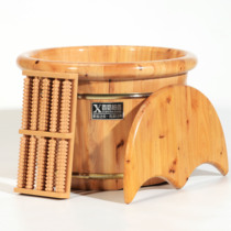 Cedarwood foot bath foot bucket wooden bucket household wooden small wooden basin thermal washbasin massage foot bucket artifact with cover