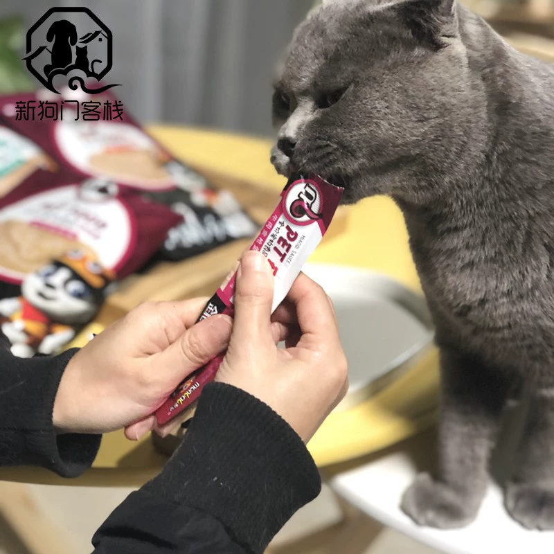 Món ăn vặt cho mèo Monbey Nước sốt Miaoqi 15g * 8 Thức ăn ướt cho mèo Bổ sung dinh dưỡng Kitten Fresh Strips British Short Blue Cat Fresh Pack - Đồ ăn nhẹ cho mèo