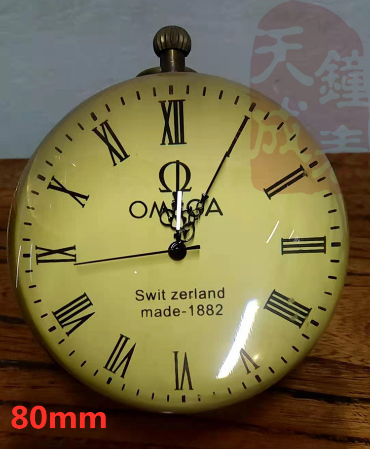 Pure copper old fashioned upper clockwork glass water crystal ball mechanical seat table diameter 506080100mm Roman word disc props