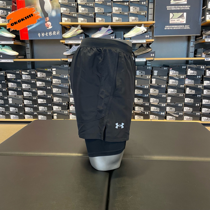 Under Armour Launch Men's 2-in-1 5inch Fitness Quick-Drying Training Running Sports Shorts 1382640