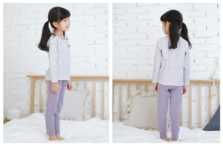 18 hạt mới lilysly trai và gái đồ lót đặt bông Mo quần áo mùa thu trẻ em quần áo da shop thời trang trẻ em