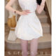 Fanshu light luxury first love sweet dream 2026 summer new heavy industry beading pinch pleat ສິ້ນ bud ຕ້ານ exposure