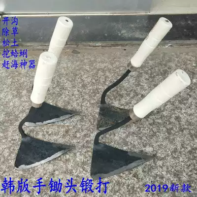 Hoe agricultural weeding triangle agricultural tools planting vegetables household all-steel long handle triangle hoe digging ditch artifact