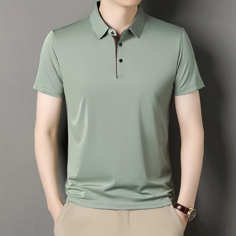夏季男士中老年短袖POLO衫薄款宽松速干休闲运动时尚爸爸半袖T恤