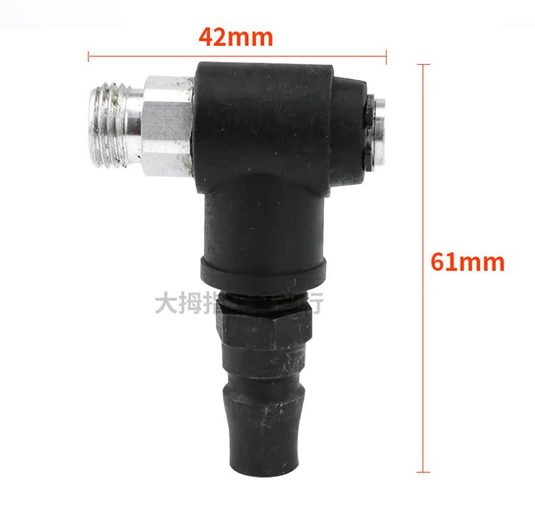 Baima kim loại thép 10pm thép T-type 360 ​​độ không khí đầu vào giao diện khí nén phụ kiện công cụ khí nén đầu vào không khí 1 phút - Công cụ điện khí nén