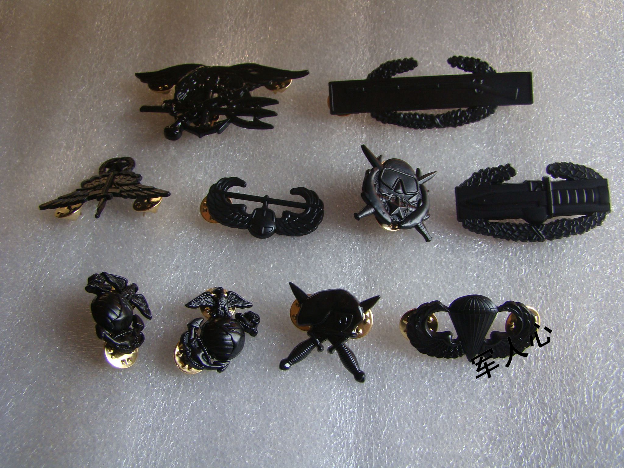 United States badge ACU Skill badge Metal badge Seal machine epaulette badge Black