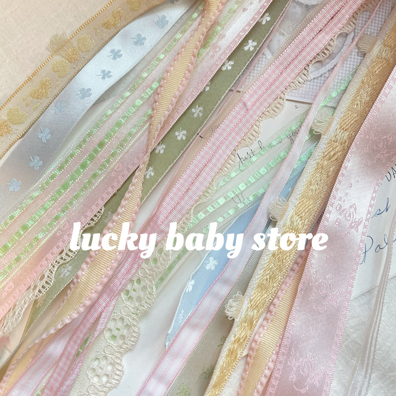 Exquisite Ribbon, Jacquard Four-Leaf Clover Ribbon, Braided Hair Gift Packaging, Handmade DIY Hair Accessory Ribbon Material D36