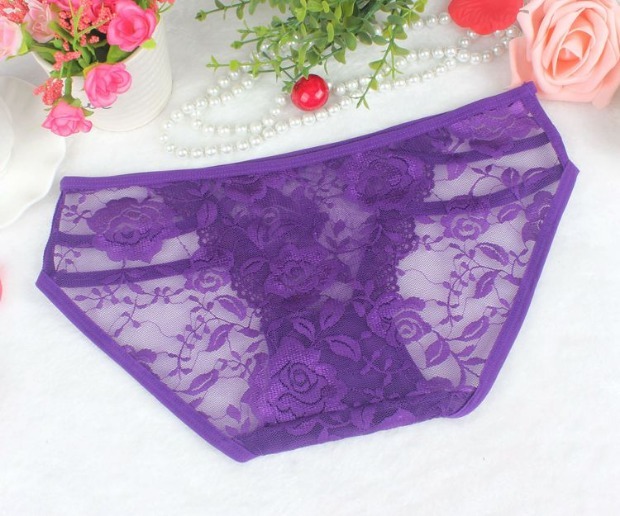 Mùa hè siêu mỏng đầy đủ trong suốt ren vải thấp eo đồ lót gợi cảm rỗng nóng cám dỗ tóm tắt trong suốt quần sip nam