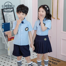 Primary school uniform set college style cotton shirt class uniform summer dress childrens clothing performance dress kindergarten Garden uniform