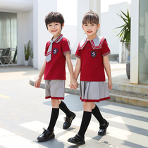 Kindergarten uniform English style summer boys and girls childrens clothing cotton performance dress class uniforms primary school uniforms set