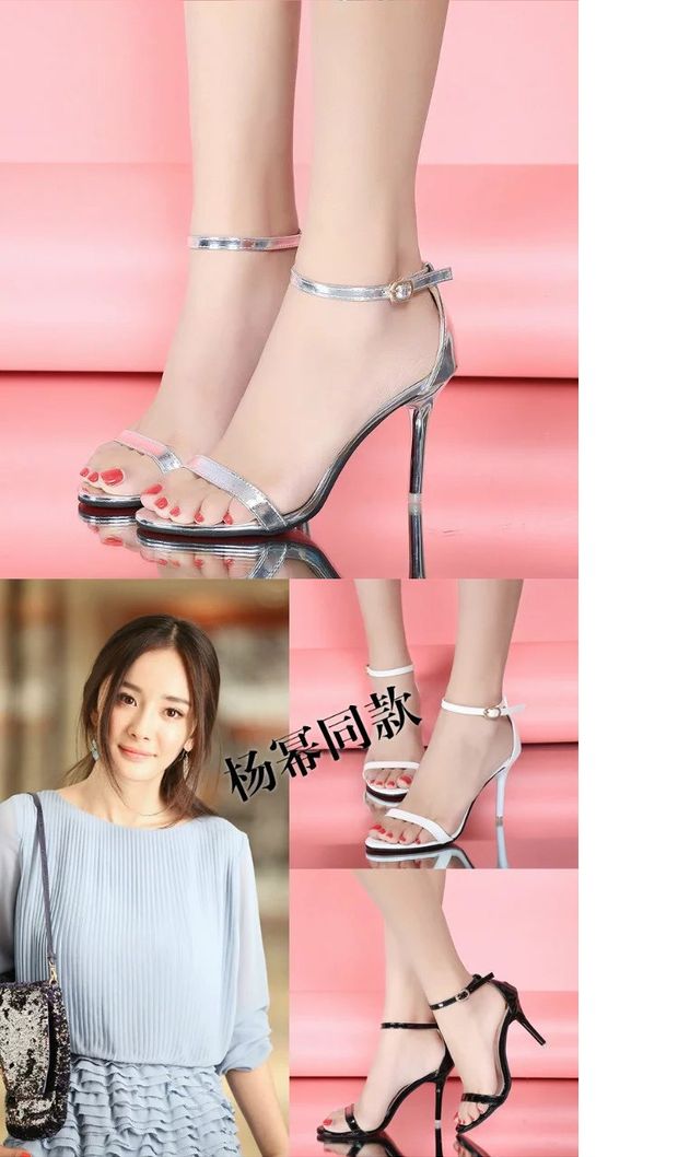 Giày cao gót đế xuồng cao gót màu đen gợi cảm hở ngón đơn giản đôi giày nữ vàng cao gót có khóa dép nữ