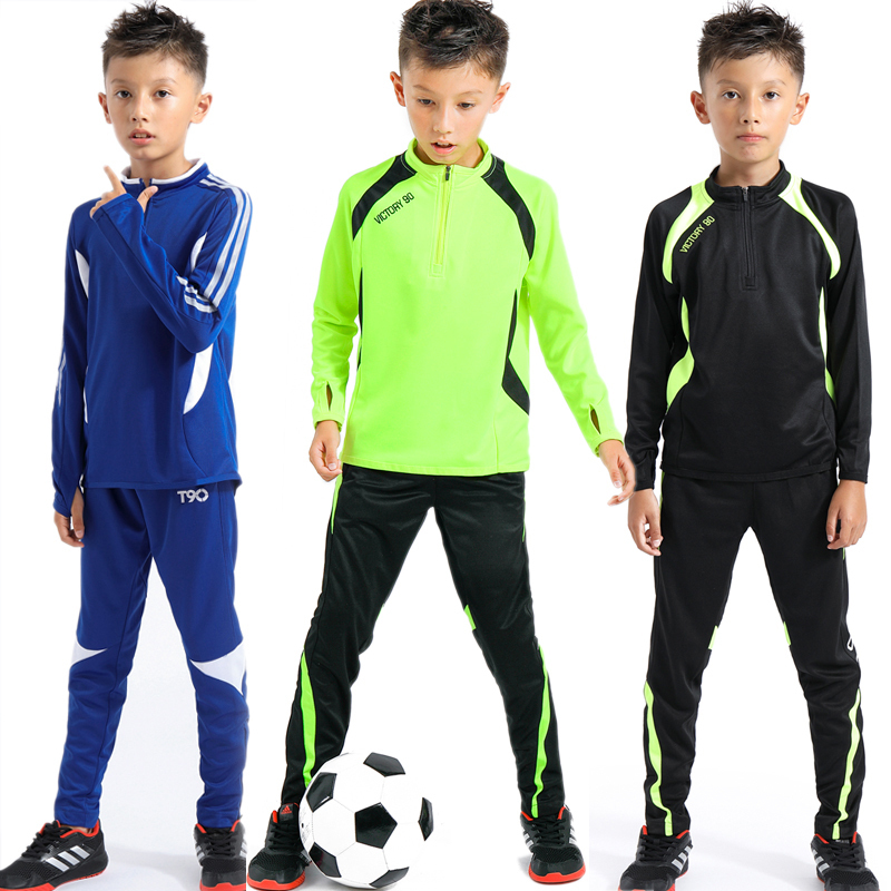 Children's Football Training Uniform Long-Sleeved Boys' Football Uniform Spring and Autumn Sports Suit Primary School Students Training Team Uniform Leggings