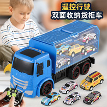 Children remote control truck rechargeable transporter truck Engineering car simulation storage container car toy boy gift