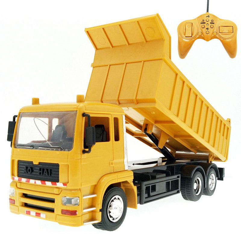 Children's remote control truck rechargeable dump truck dump truck model simulation engineering car pull dirt car transport car toy