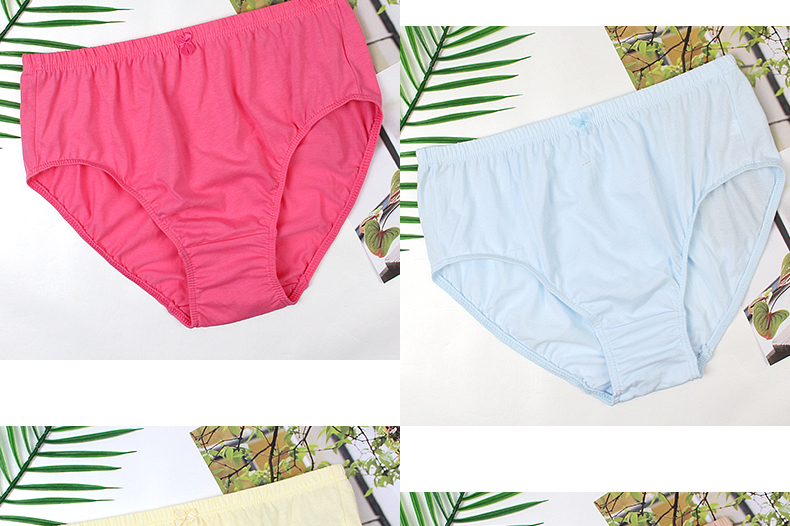 Đồ lót cotton kích thước lớn Đồ lót nữ cotton 100% cotton Bao Luyi chính hãng cao eo thoáng khí cotton mỏng quần lót big size