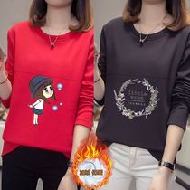 Fall and winter lactation coat plus heat mom out pregnant women wear loose skinny and feeding T-shirt