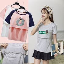 Xia Dayyang Lin Lactation Town T-shirt outgoing breastfeeding dress after birth