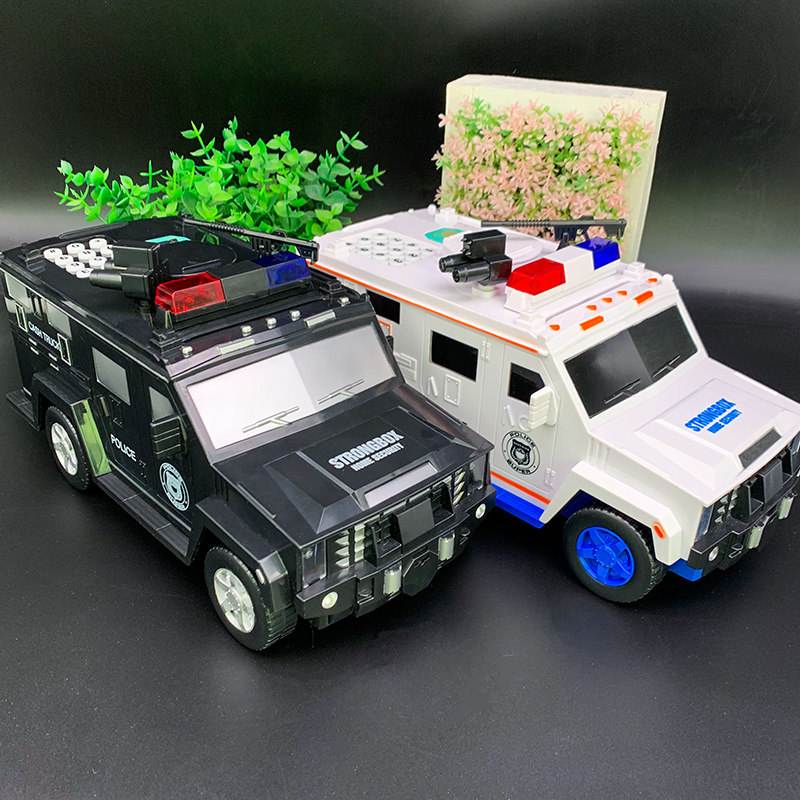 Large-capacity money-carrying car savings deposit box children's piggy bank net red creative boy anti-fall password box is not desirable