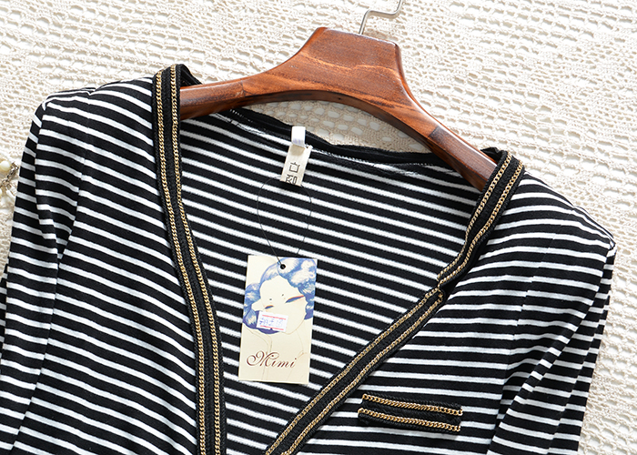 Mùa xuân và mùa thu của phụ nữ thời trang hoang dã mỏng modal cotton sọc mỏng áo khoác cardigan ngắn áo nữ