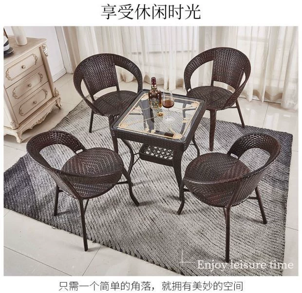 Wicker ghế ba mảnh tựa lưng ghế ngoài trời bàn ghế sofa nhiếp ảnh ghế hiên bàn kết hợp đồ nội thất sân vườn ghế ban công