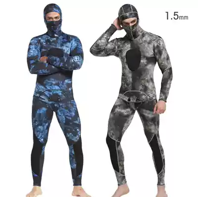 1 5mm Men's Camouflage wetsuit Wetsuit Warm Waterproof Female Soft Sunscreen Surfing Swimming Snorkeling