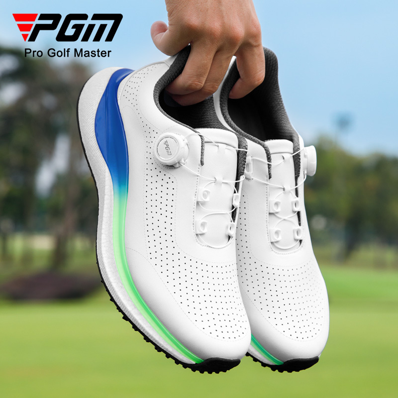 Pgm Golf Men's Sports Shoes, Ultra-Soft Popcorn Midsole, Knob Laces, Anti-Slip, Breathable Golf Shoes