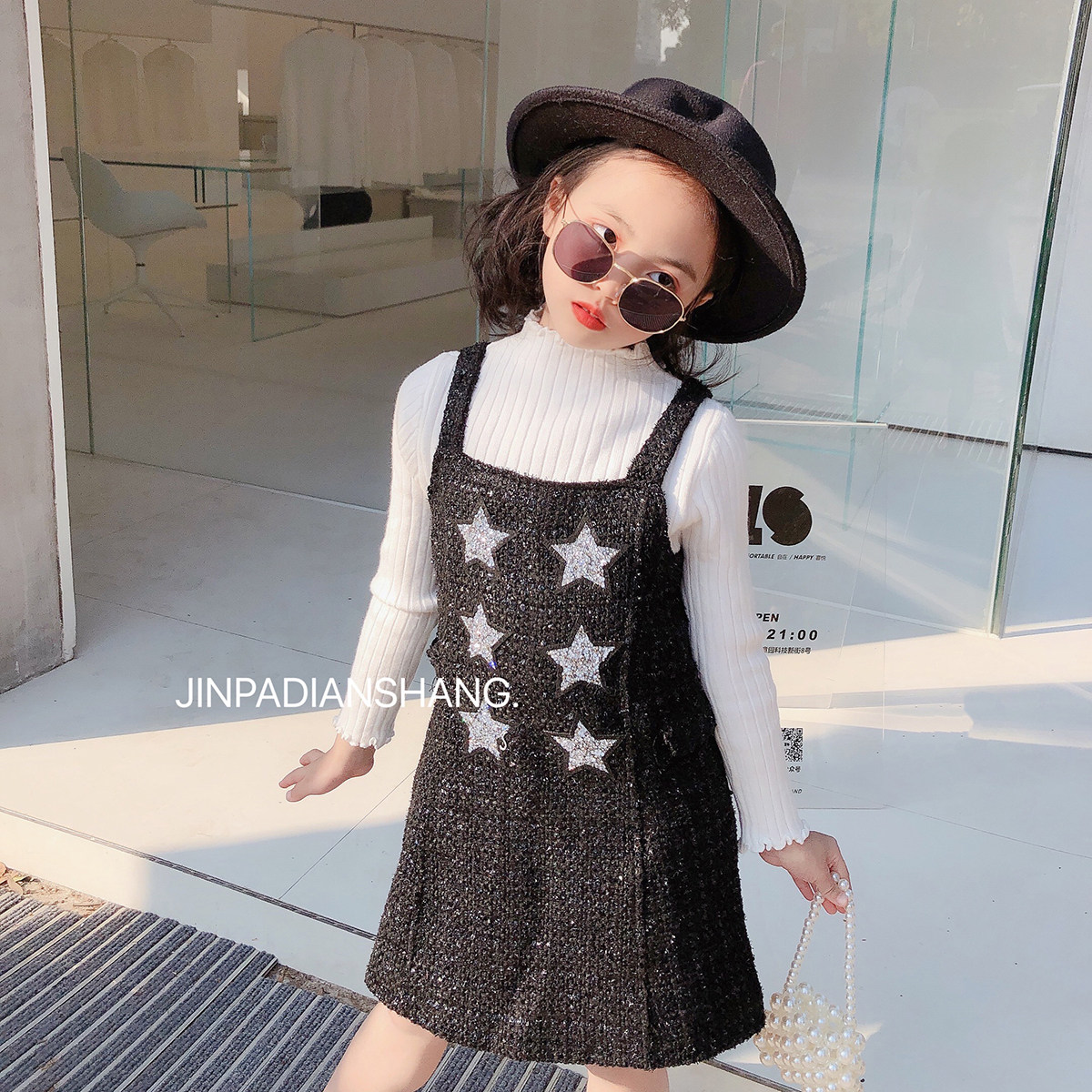 Girls autumn casual vest skirt Korean version children's baby sleeveless dress skirt princess skirt Western style spring and autumn tide