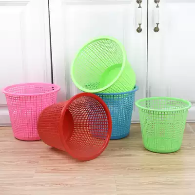 Plastic hollow trash can Living room kitchen powder room small trash can without lid Office trash can paper basket A