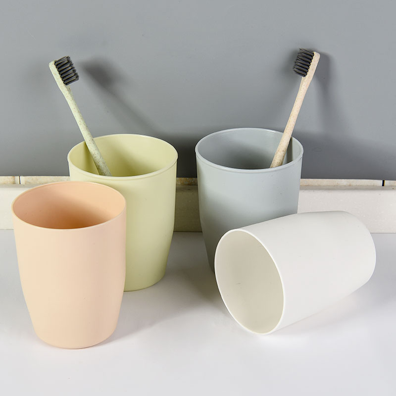 Simple and fresh couple brushing cup thickened Japanese round mouthwash cup plastic water cup washing cup brushing teeth cylinder